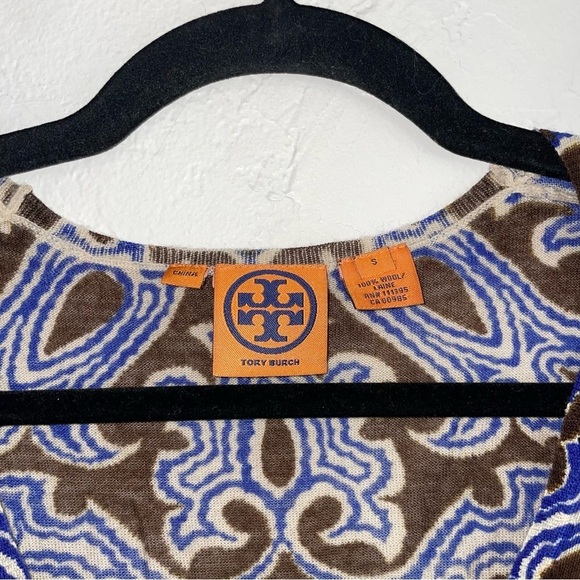 Tory Burch Flawed Wool Button-Down V-Neck 3/4 Sleeve Cardigan Sweater - Picture 7 of 11